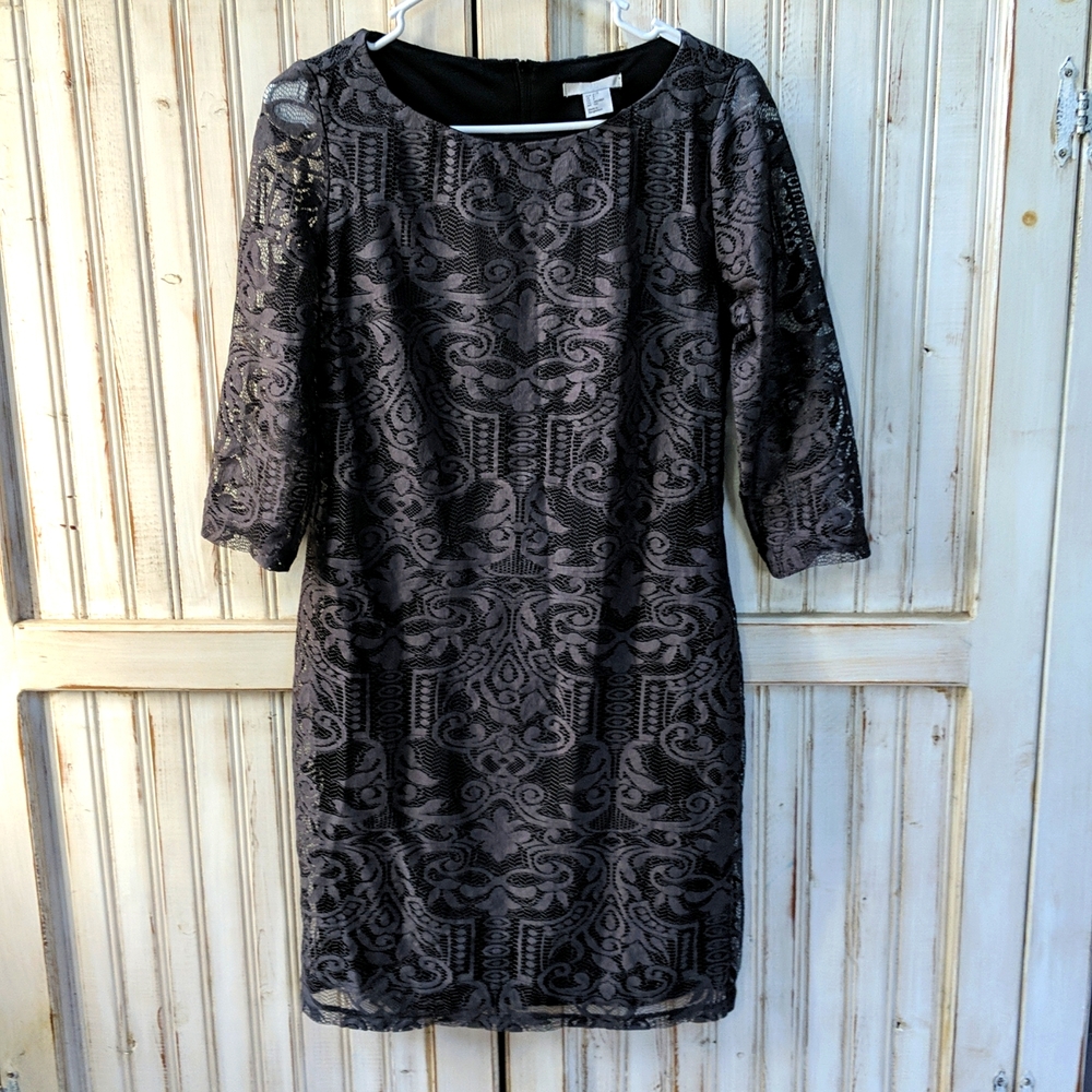 H&M Gray lace dress. Sz S